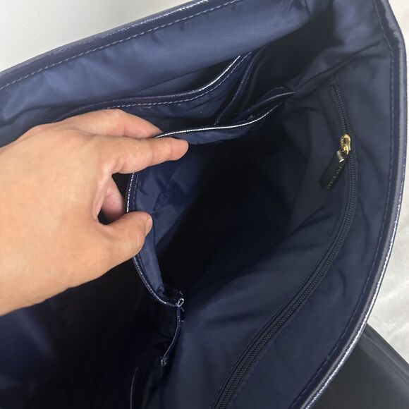 Tory Burch Billy Nylon Messenger Diaper Baby Bag Blue Crossbody Adjustable - Picture 14 of 16